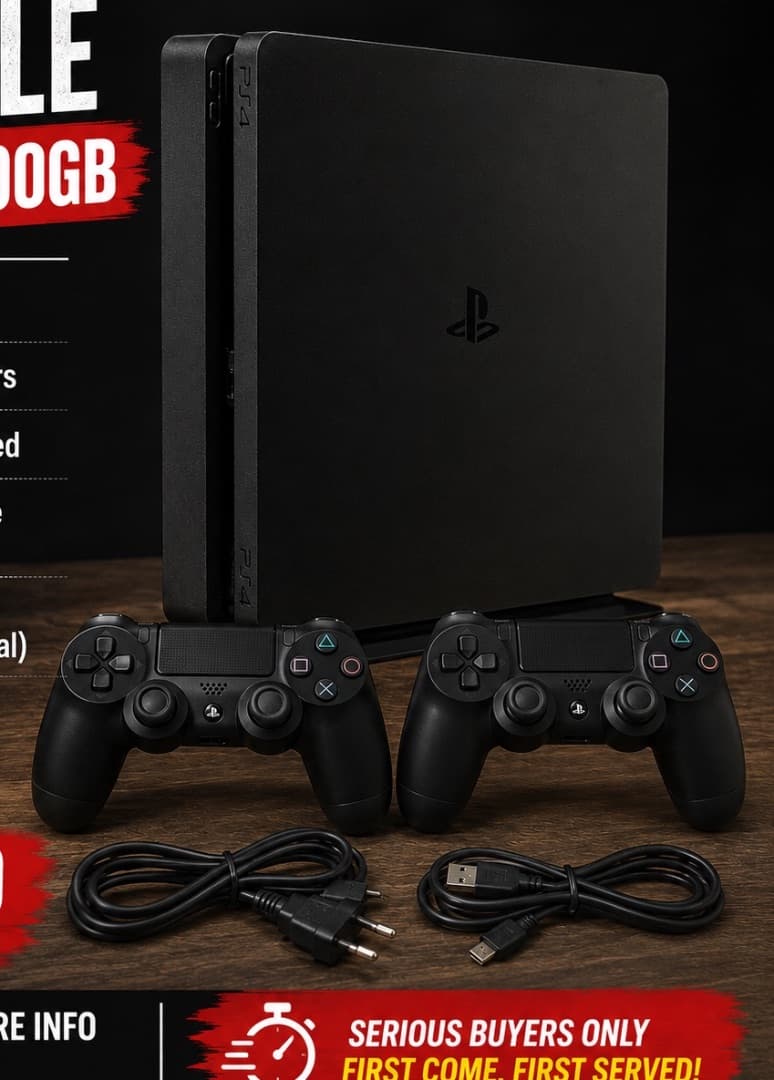 Sony PlayStation 4 Slim 500GB Console with 2 Controllers - Image 1 of 1