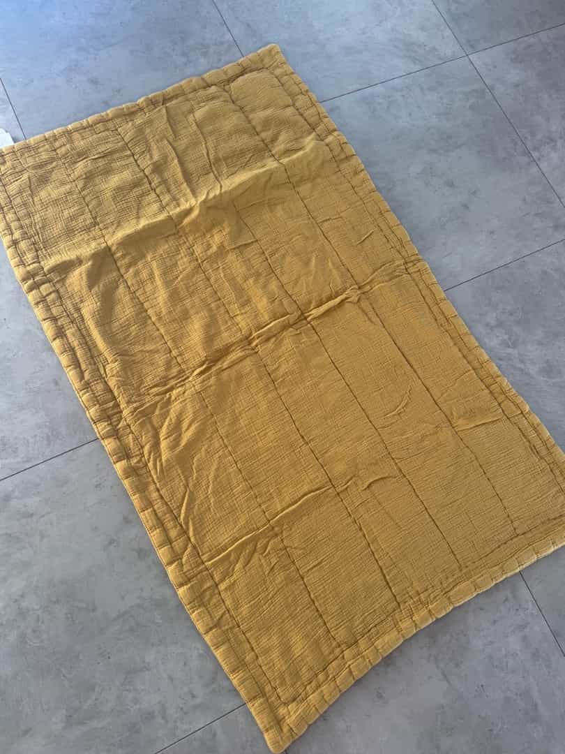 Cyrillus Quilted Cotton Gauze Baby Blanket Caramel 144x86cm