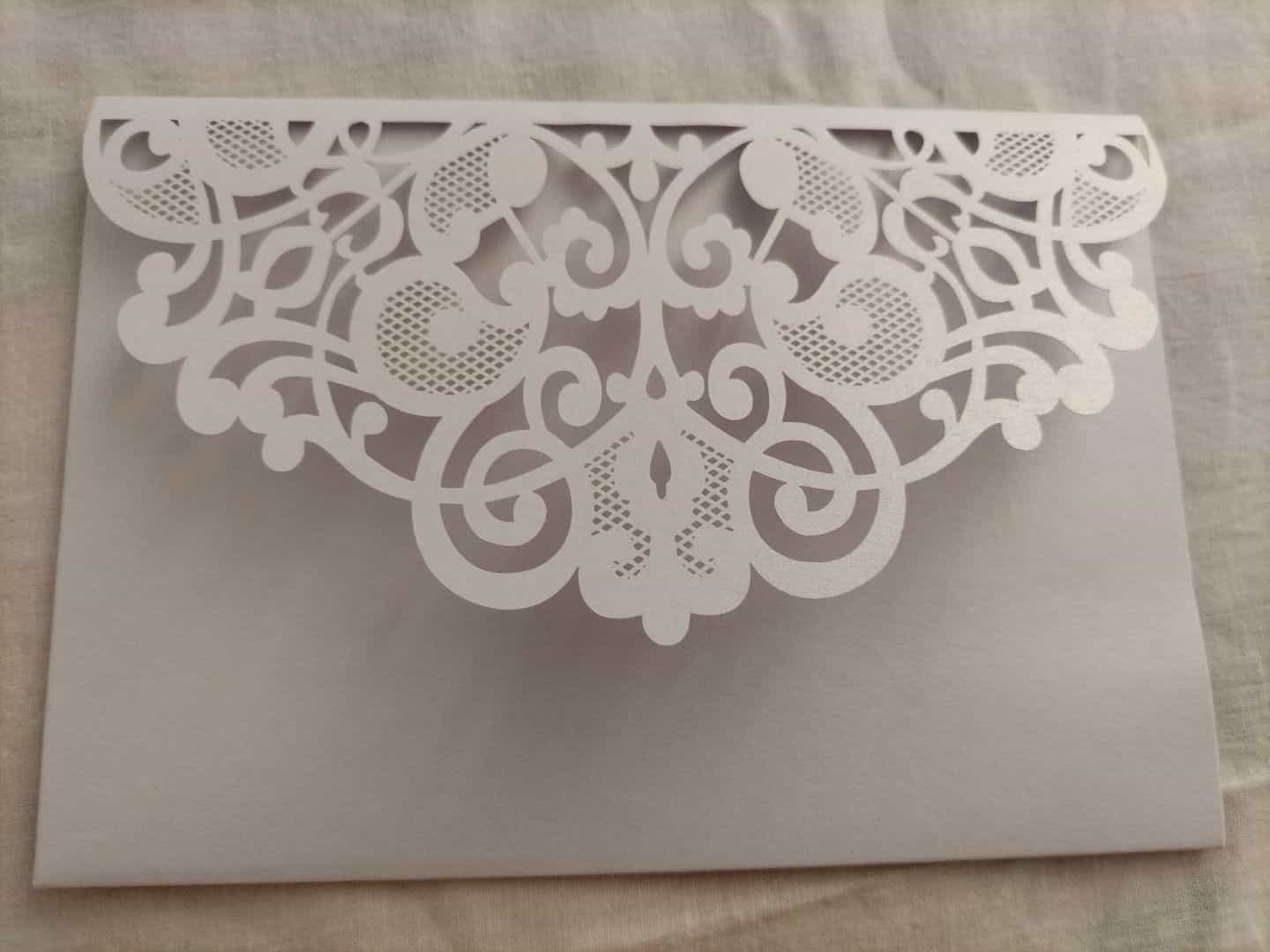 White Laser Cut Wedding Invitation Card