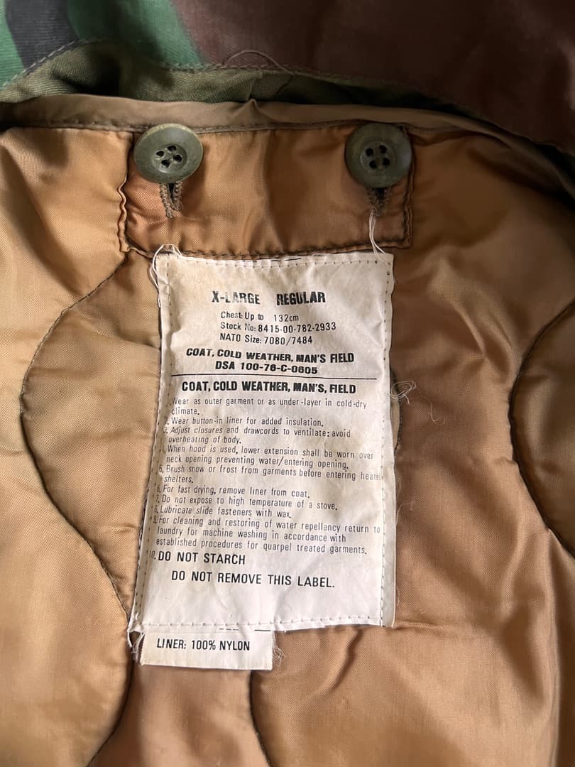 US Military M65 Field Jacket Camouflage Size XL Regular - Image 1 of 9