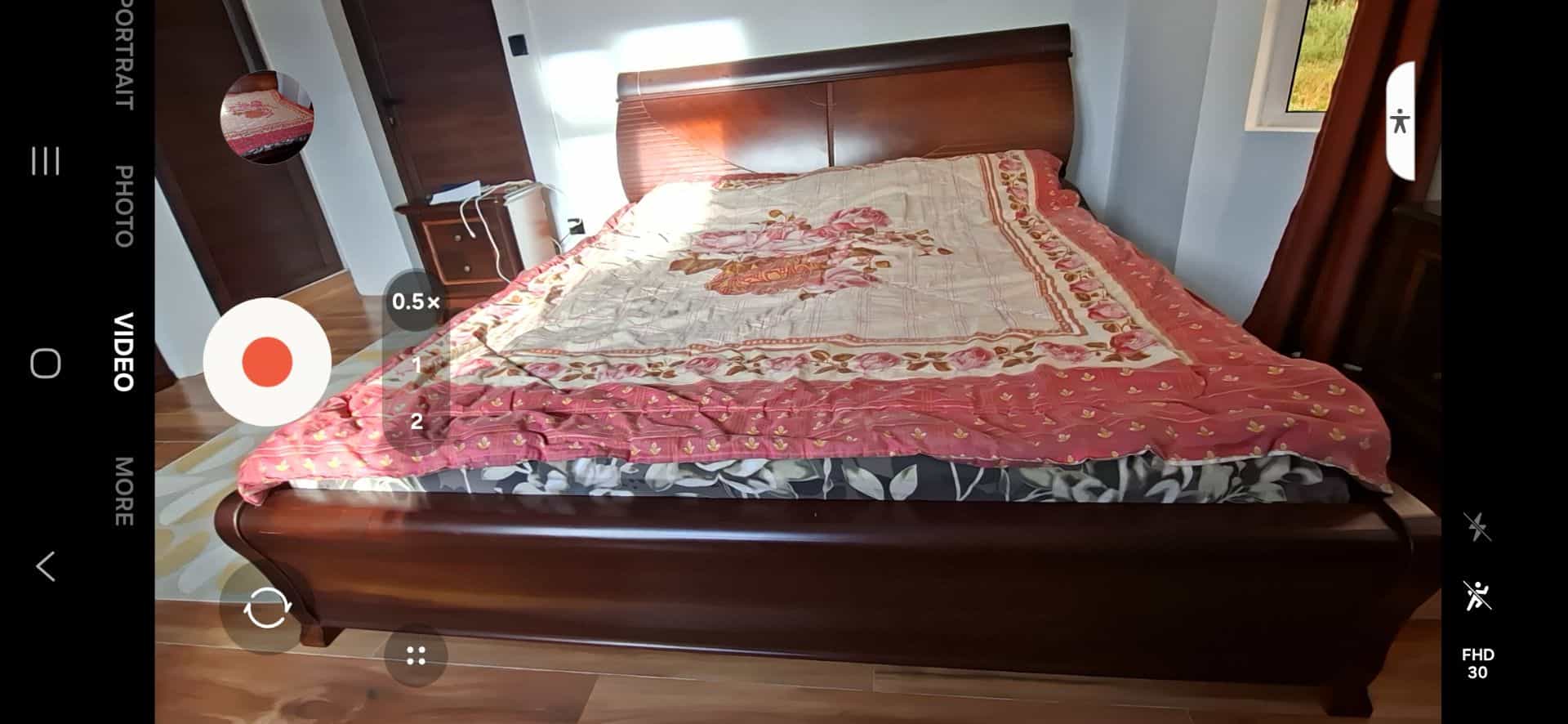 Solid wood king size bed in mahogany with Headboard Storage