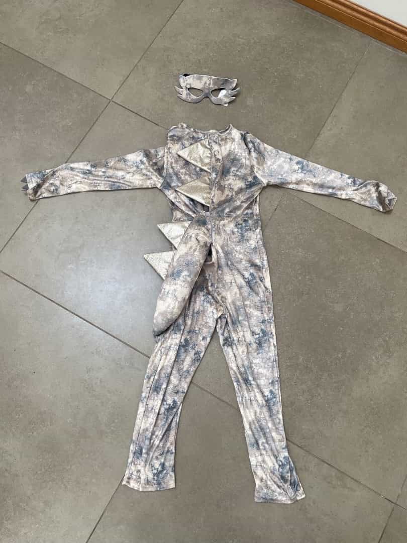 H&M Gray Dinosaur Onesie Costume with Mask