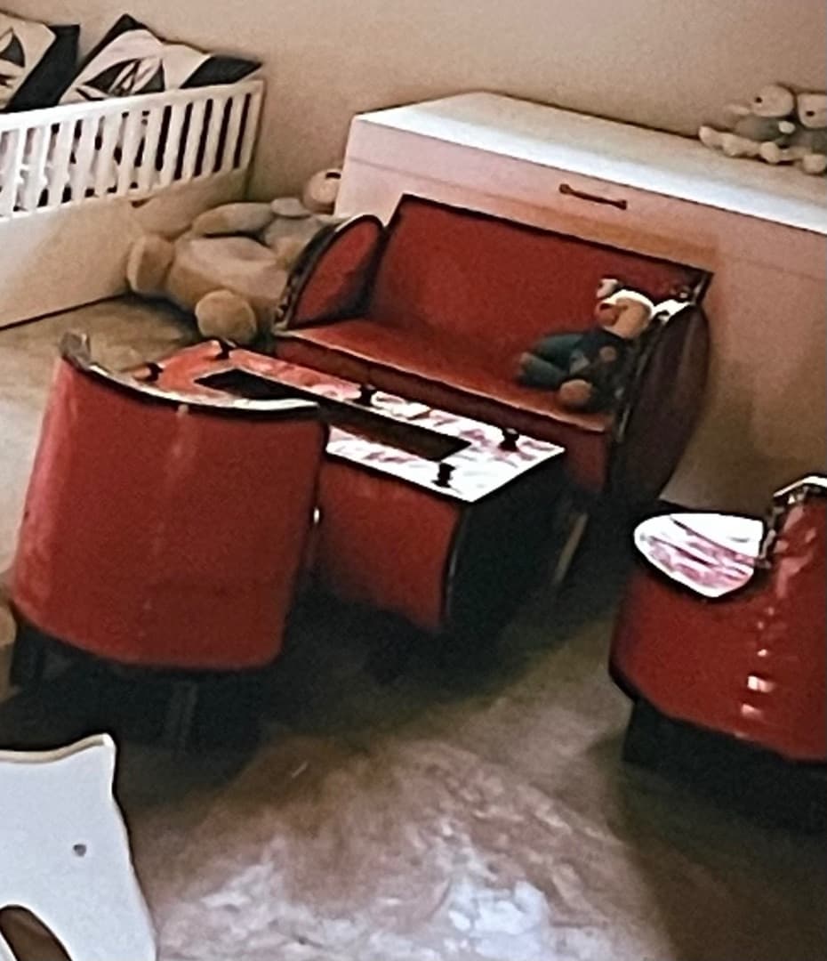 Children's Barrel Furniture Set Red - Image 1 of 2