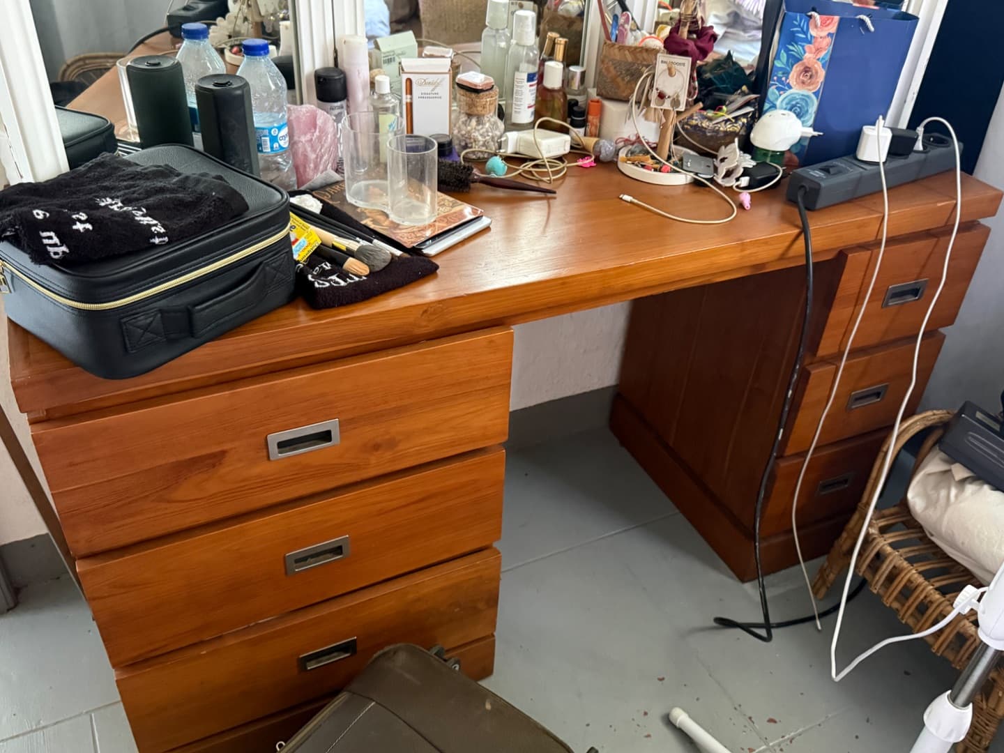 Wooden Dressing Table with Drawers - Image 1 of 1