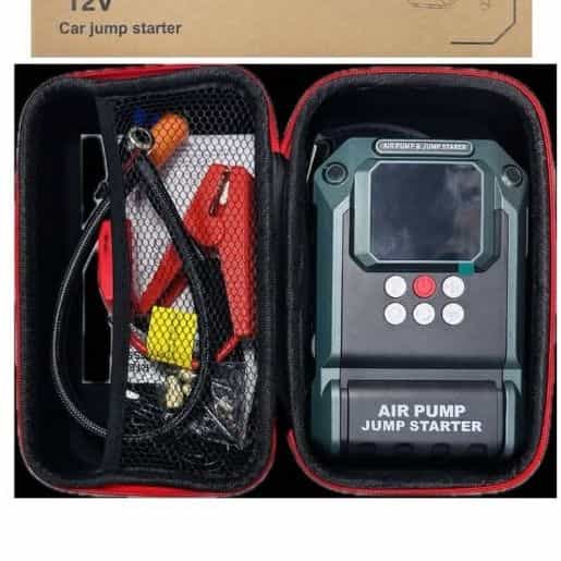 12V Car Jump Starter avek Air Compressor ek Power Bank