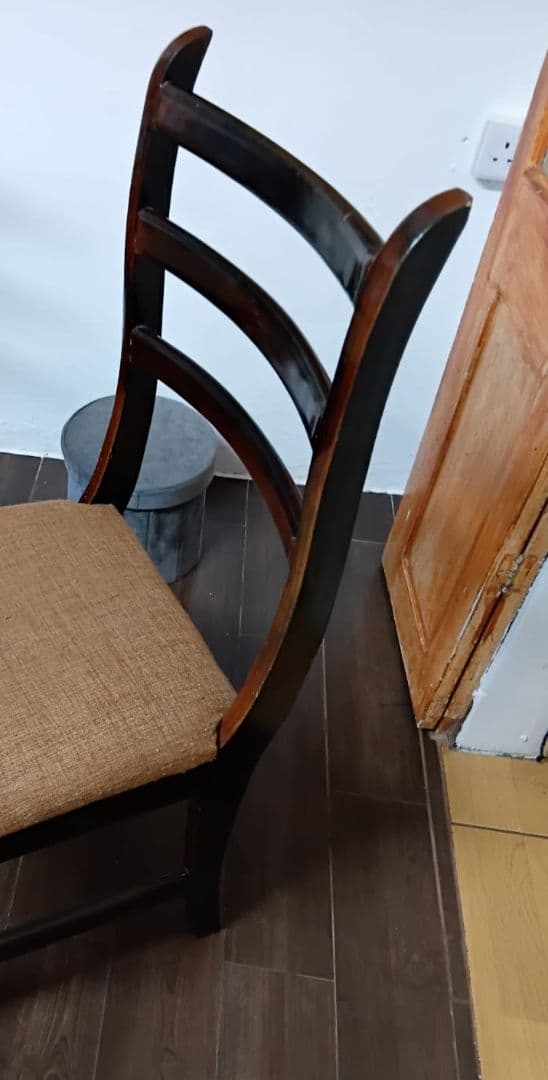 Set of 5 Wooden Dining Chairs Brown - Image 1 of 2