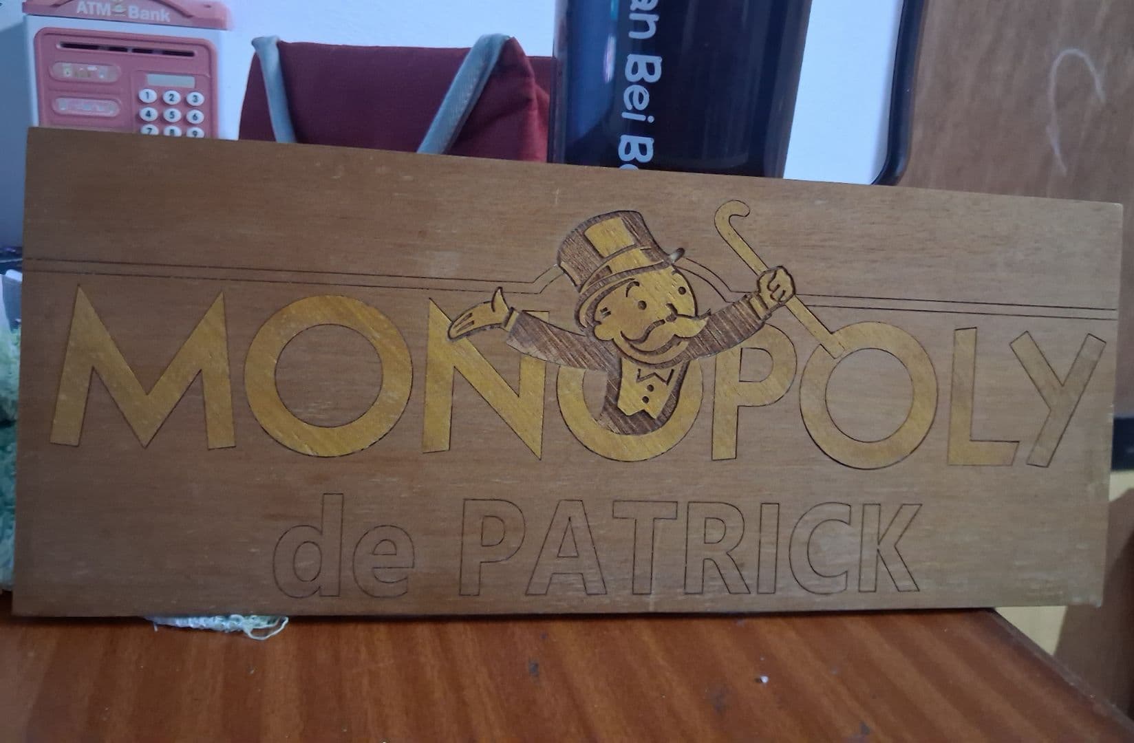 Custom Wooden Monopoly de PATRICK Board Game - Image 1 of 1