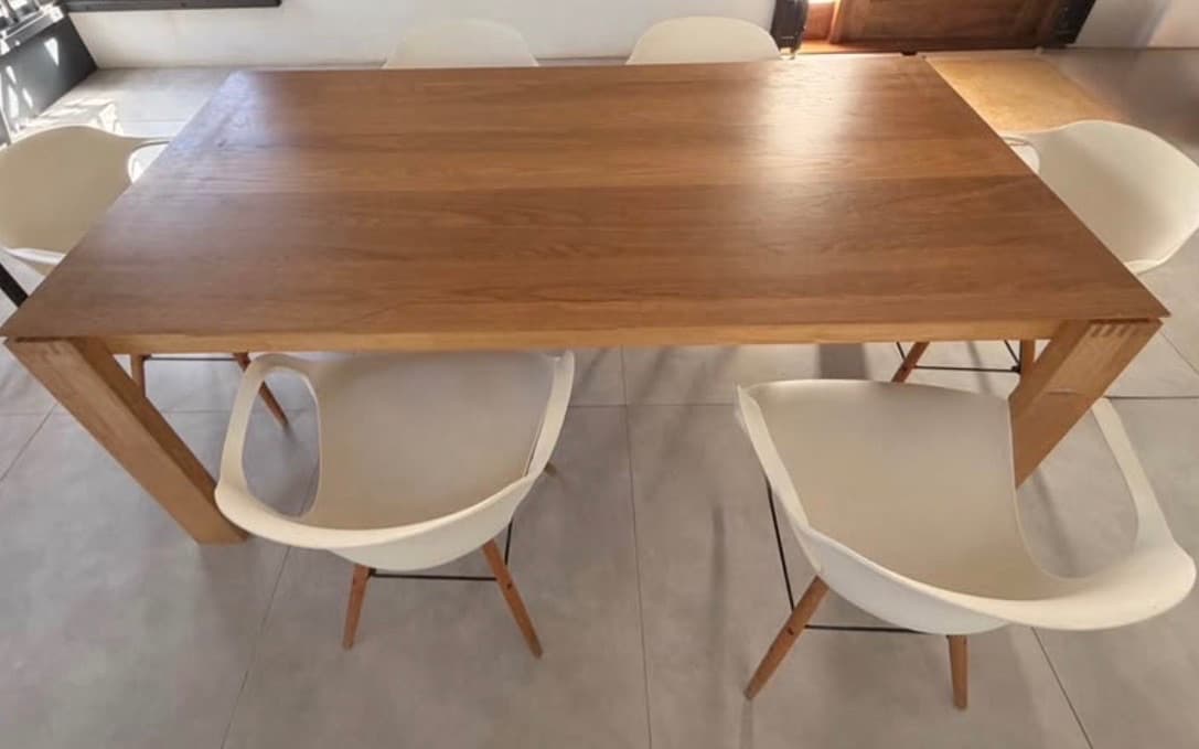Solid Oak Dining Table 180x90cm with 6 Chairs - Image 1 of 1