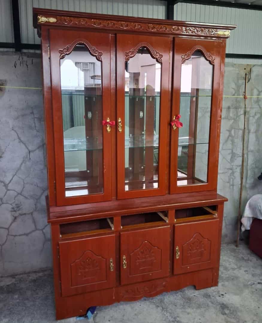 Wooden Display Cabinet and TV Stand Set