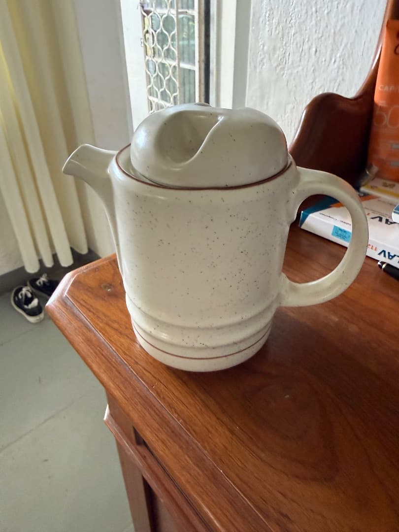 Ceramic Teapot Speckled Cream - Image 1 of 1