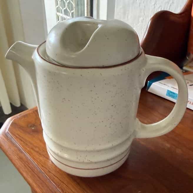 Ceramic Teapot Speckled Cream