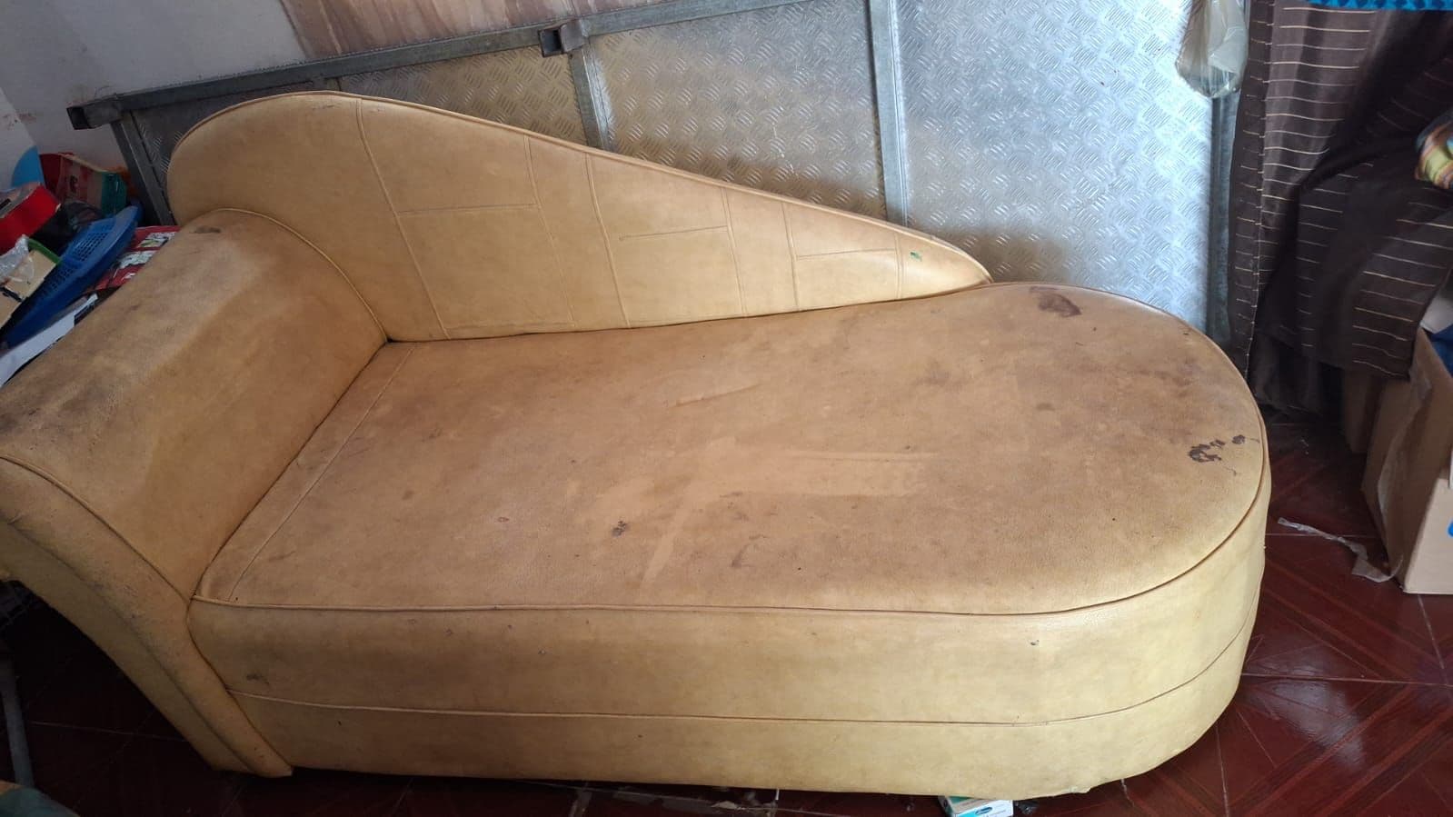 Beige Chaise Lounge Sofa - Image 1 of 1